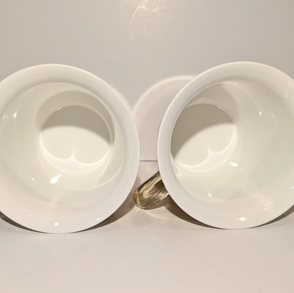 Vintage Raffiaware/Thermoware Cups/Mugs - Set of 2 with White Inside